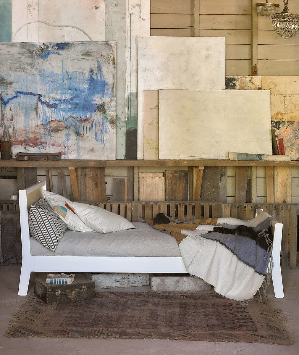 Oeuf Sparrow Twin Bed - White/Birch - 3SPTW01