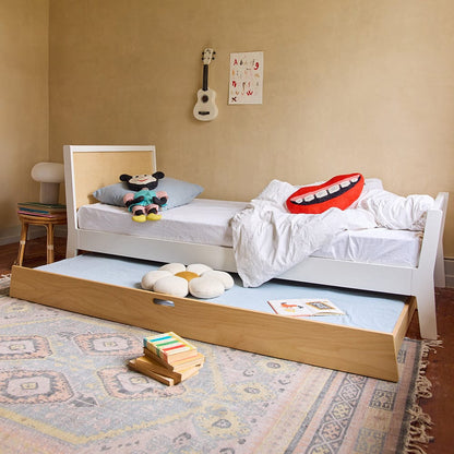 Oeuf Sparrow Twin Bed - White/Birch - 3SPTW01