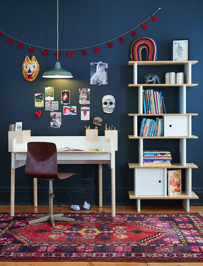 Oeuf Vertical Mini Library - White/Birch - 1MLV01