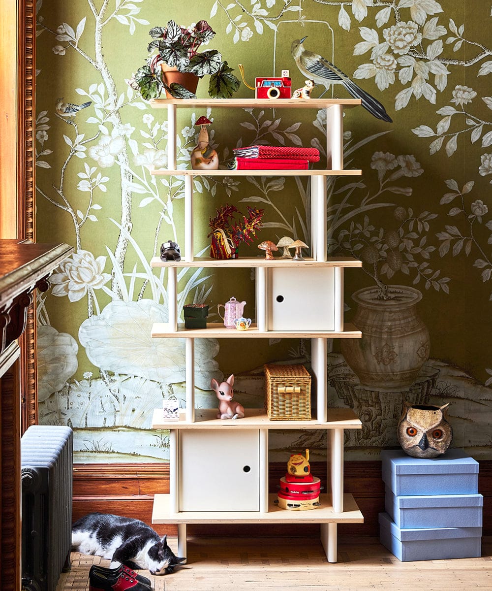 Oeuf Vertical Mini Library - White/Birch - 1MLV01