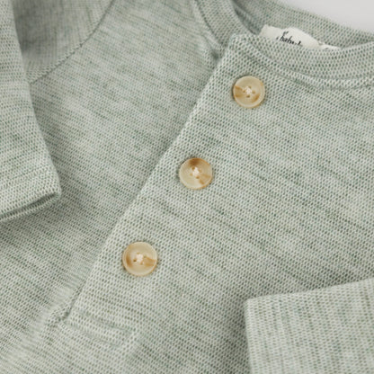 Oh Baby! Honeycomb Henley Elbow Patch 2pc Set - Spruce, 3-6M - Image 3