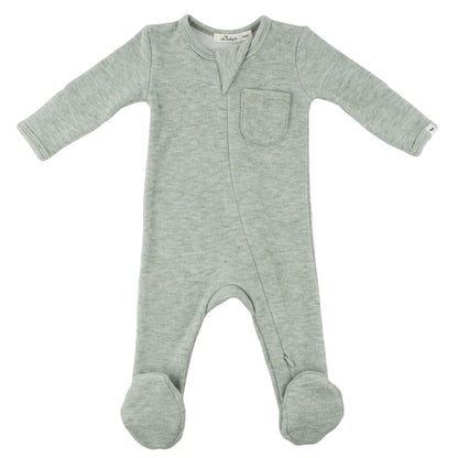 Oh Baby! Honeycomb Zipper Footie with Pocket - Spruce, 3M