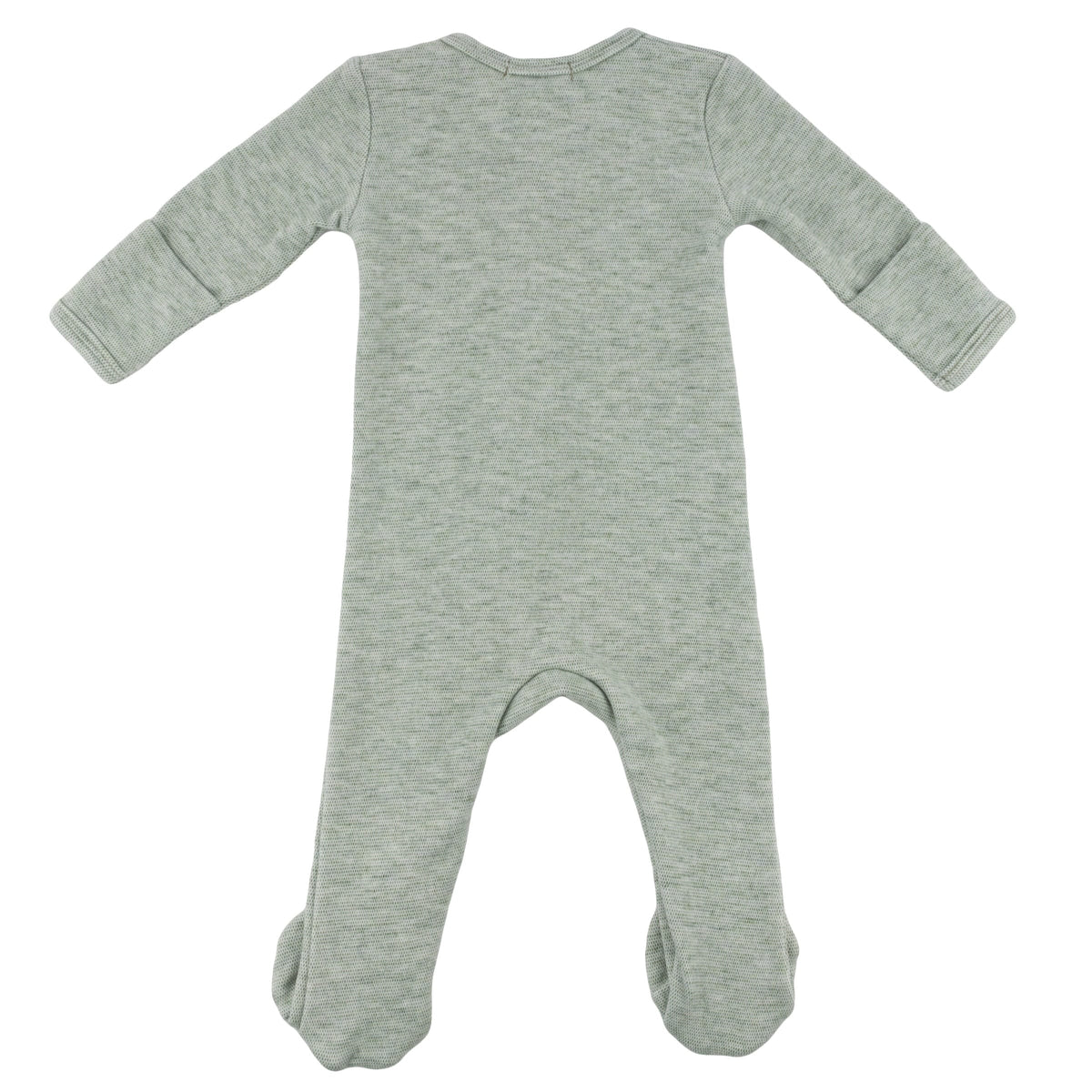 Oh Baby! Honeycomb Zipper Footie with Pocket - Spruce, 6M - Image 3