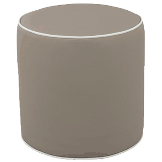Oilo Pouf in Taupe Faux Leather - POUF-T