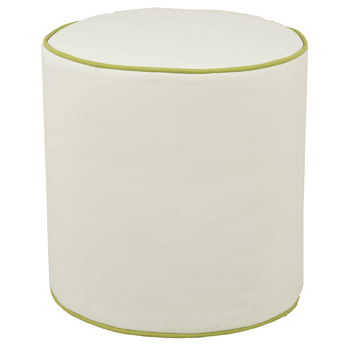 Oilo Pouf in White Faux Leather - POUF-W