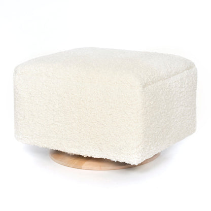 Oilo Small Stationary Rectangle Ottoman With Wood Base -
