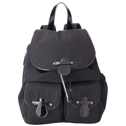 OiOi Black Nylon/Patent Backpack Diaper Bag - 6615