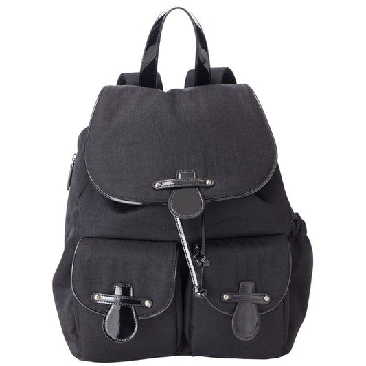 OiOi Black Nylon/Patent Backpack Diaper Bag - 6615