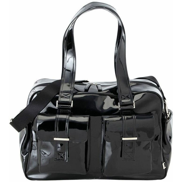 OiOi Black Patent with Zebra Carry All Diaper Bag - 6593