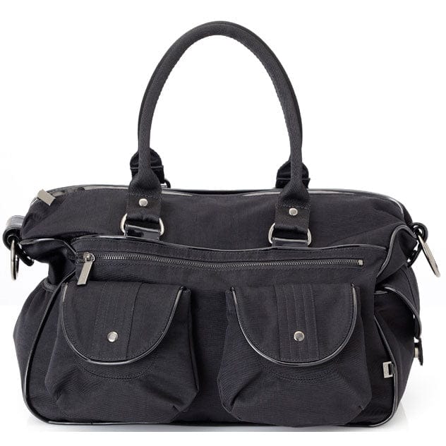 OiOi Black Wash with Patent Trim Carry All Diaper Bag - 6602