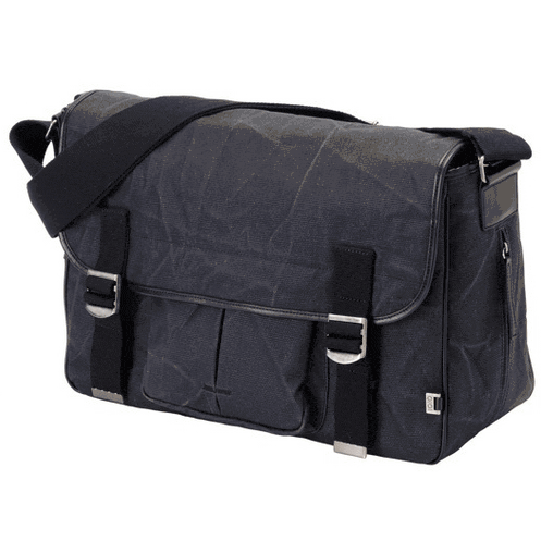 OiOi Black Waxed Canvas Diaper Bag - 6573