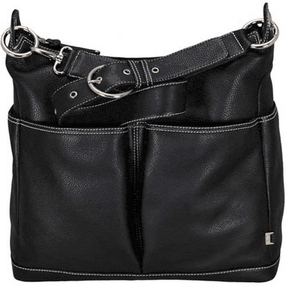 OiOi Black Zebra Leather Hobo Diaper Bag - 6269
