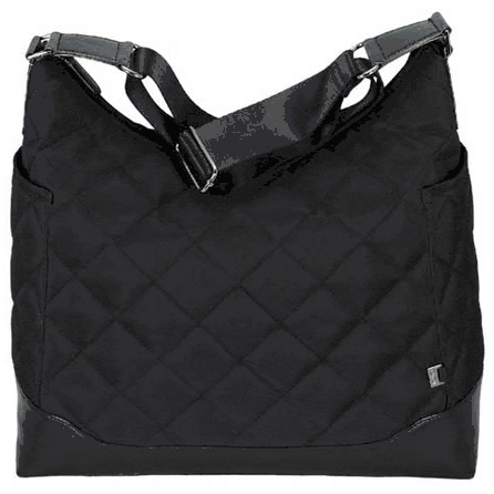 OiOi Diamond Quilted Black Hobo Diaper Bag - 6187