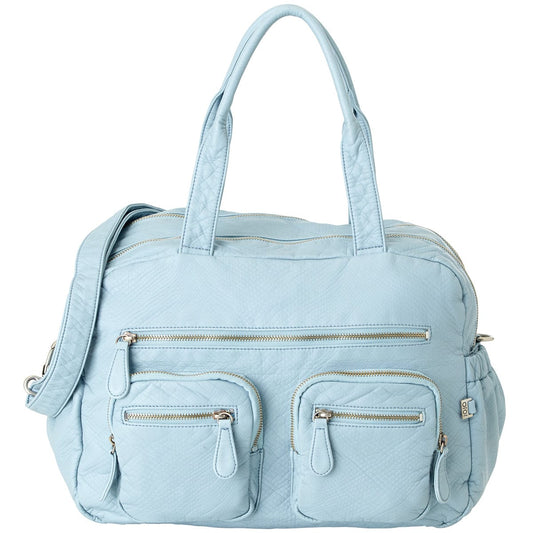OiOi Faux Lizard Carryall Diaper Bag in Powder Blue - 6637