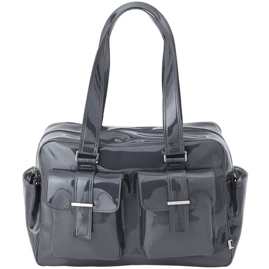 OiOi Gunmetal Patent Carry All Diaper Bag - 6606
