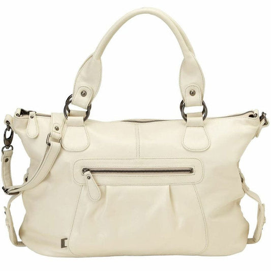 OiOi Ivory Leather Slouch Tote Diaper Bag - 6501