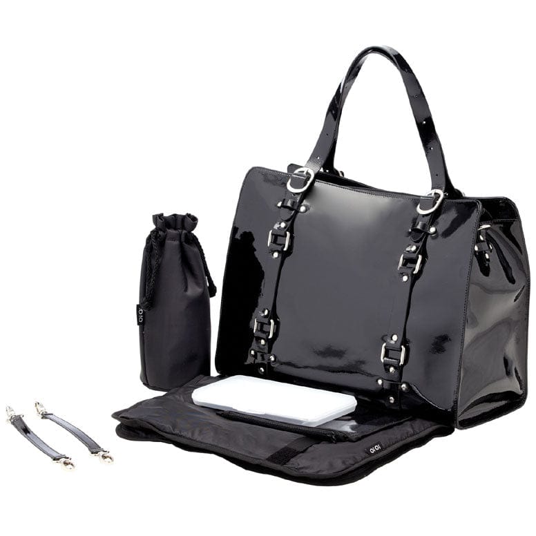 OiOi Jet Patent Leather Tote Diaper Bag - 6611