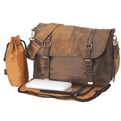 OiOi Jungle Leather Satchel Diaper Bag - 6487