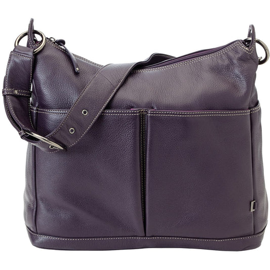 OiOi Leather Hobo Diaper Bag in Sugar Plum - 6383