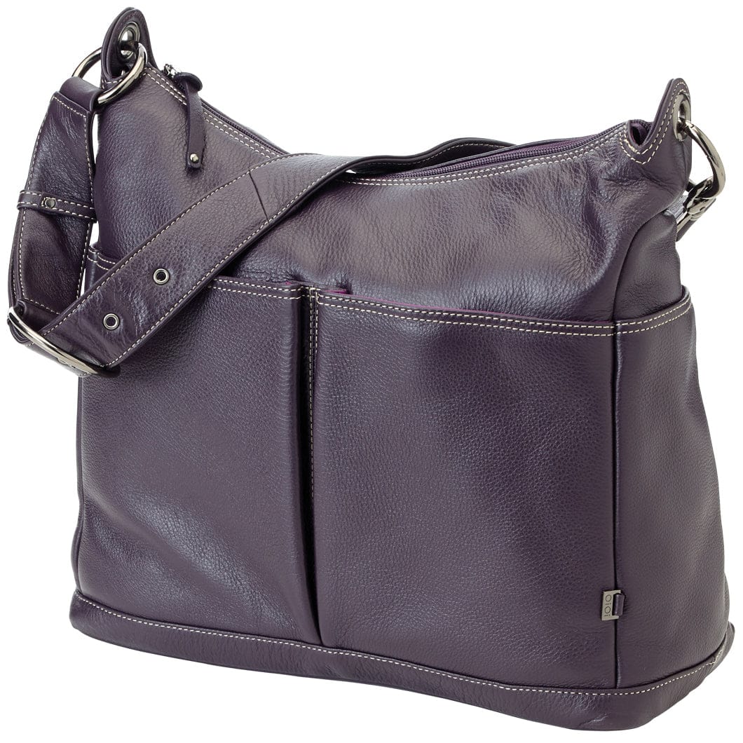 OiOi Leather Hobo Diaper Bag in Sugar Plum - 6383