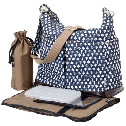 OiOi Monaco Navy Mini Geo Hobo Diaper Bag - 6608