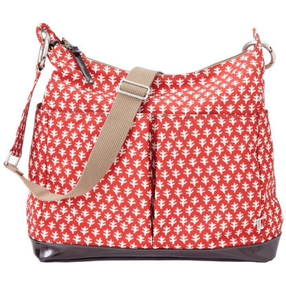 OiOi Poppy Red Mini Geo Hobo Diaper Bag - 6607