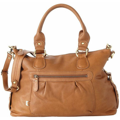 OiOi Tan Leather Slouch Tote Diaper Bag - 6421