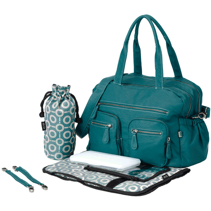 OiOi Turquoise Buffalo Carry All Diaper Bag - 6556