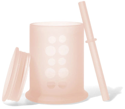 Olababy Training Cup with Lid + Straw - Coral - 62421