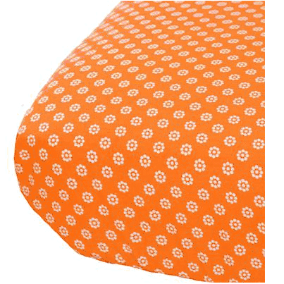 Oliver B Crib Sheet in Orange with Mod White Flowers - OBS0401