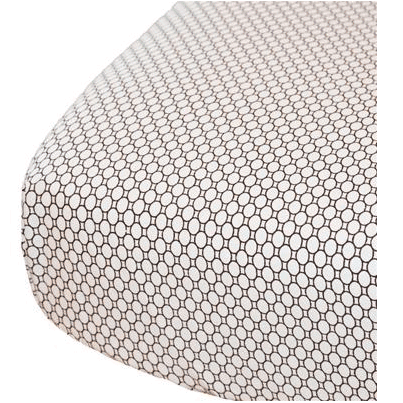 Oliver B Crib Sheet in White with Geometric Espresso Circles - OBS0301