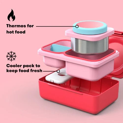 Omie Life OmieBox UP Insulated Bento Box (9+ years) - Cherry Pink - OMUP045789-PINK