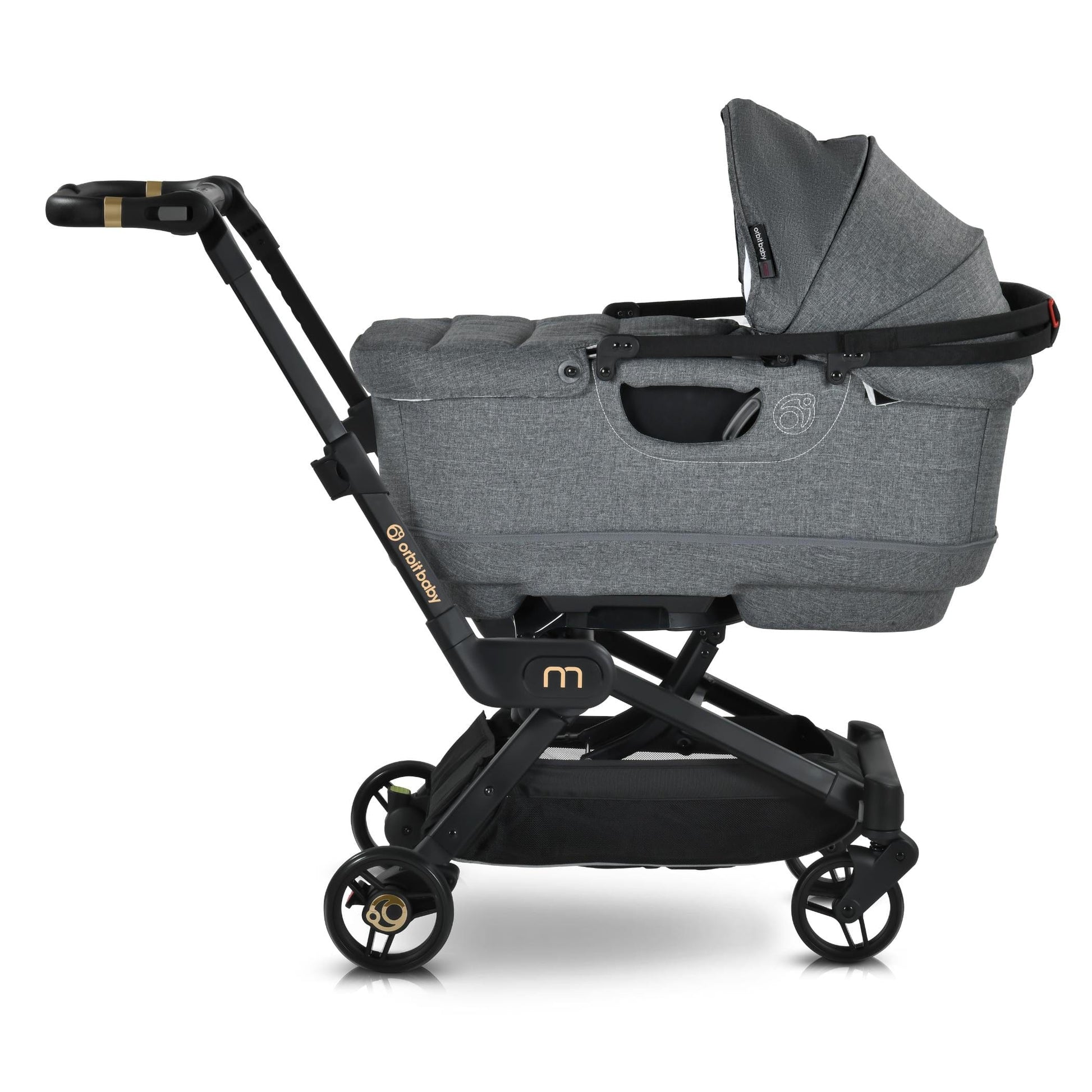 Orbit Baby M+ Stroll, Lounge, & Ride Travel System Black Luxe / Black / Mélange Flax