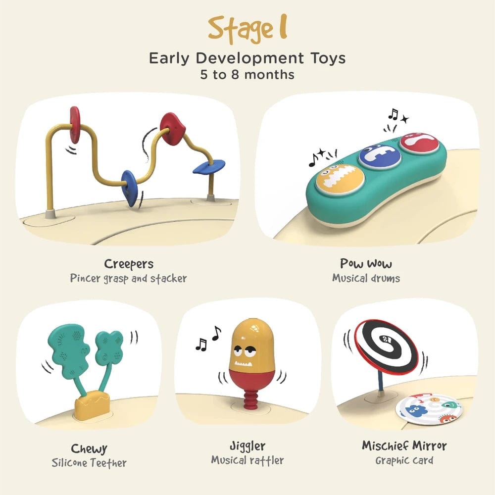 Oribel PortaPlay 4-in-1 Foldable Activity Center - Turn, Bounce, Play, Transform - Monsterland - CY303-90018-INT