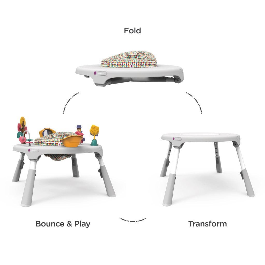Oribel PortaPlay 4-in-1 Foldable Activity Center - Turn, Bounce, Play, Transform - Wonderland Adventures - CY303-90007
