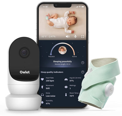 Owlet Cam 2 & Dream Sock Duo Smart Baby Monitoring System - Mint - PS04NMBBJ