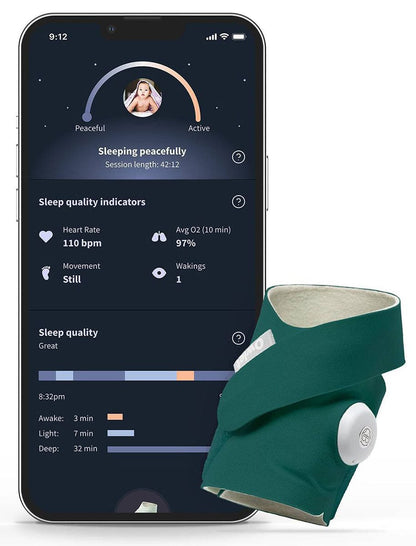 Owlet Dream Sock Smart Baby Monitor - Deep Sea Green - BM06N55MCJ