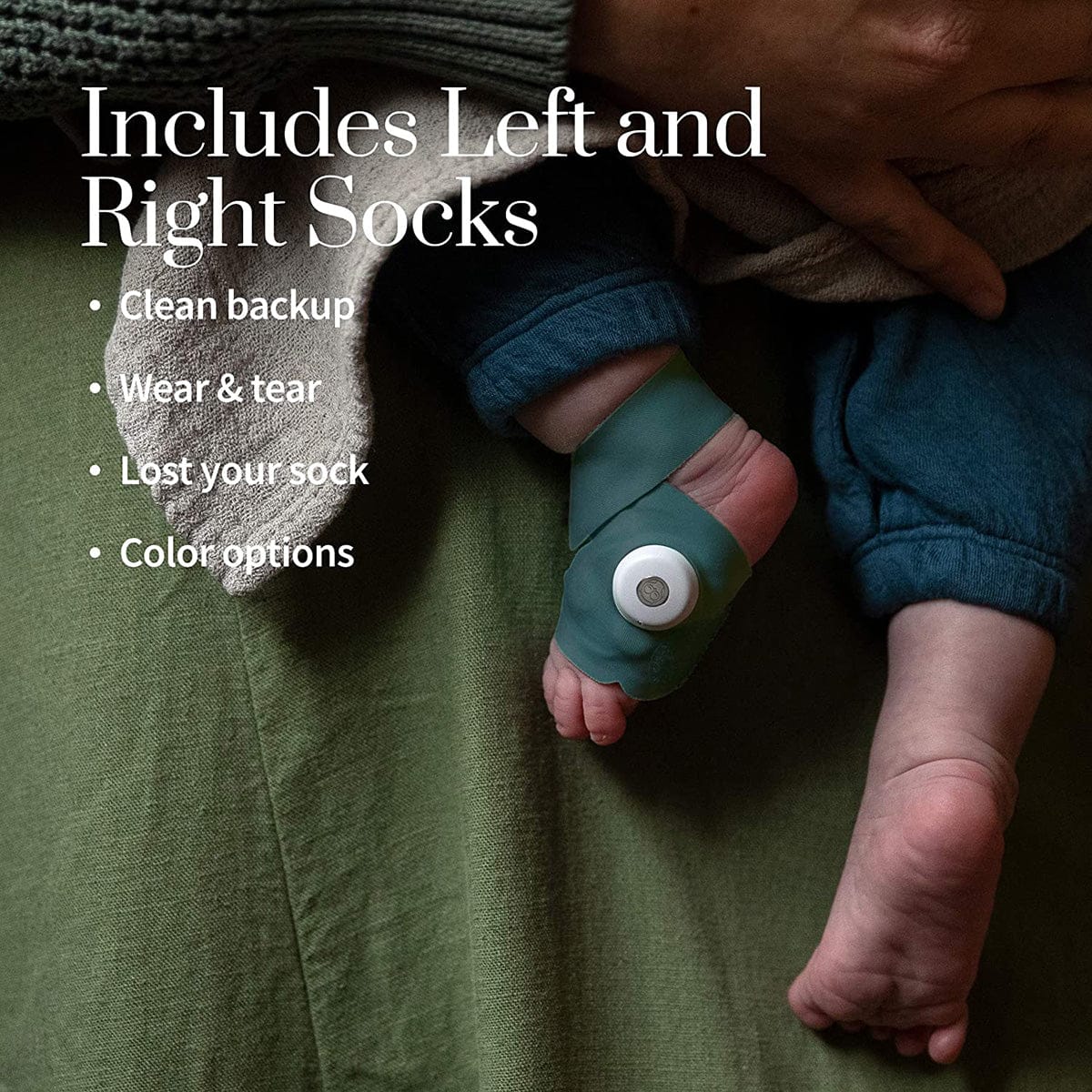 Owlet Fabric Accessory Sock Set for Smart Sock 3 -  Deep Sea Green - sks6l21bbyh