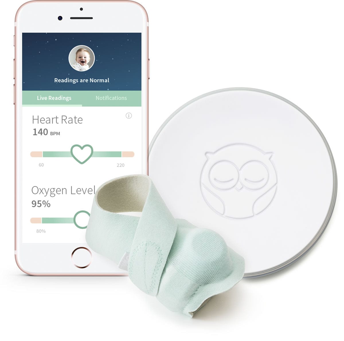 Owlet Smart Sock 2 Infant Heart Rate & Oxygen Monitor - BM03NNBBYC