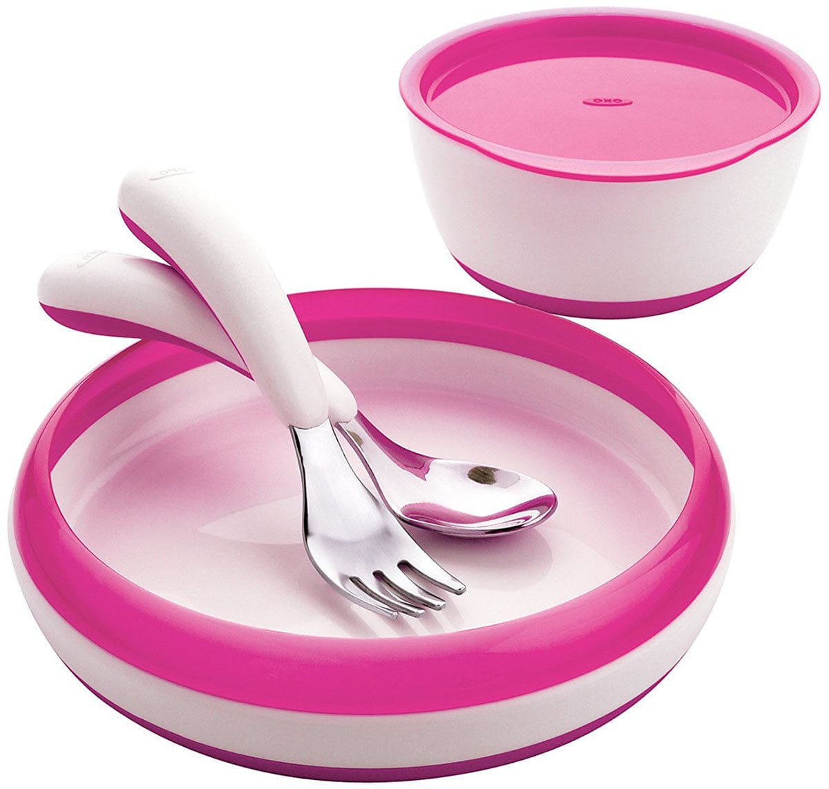 OXO Tot 4 Piece Feeding Set in Pink - 6125400