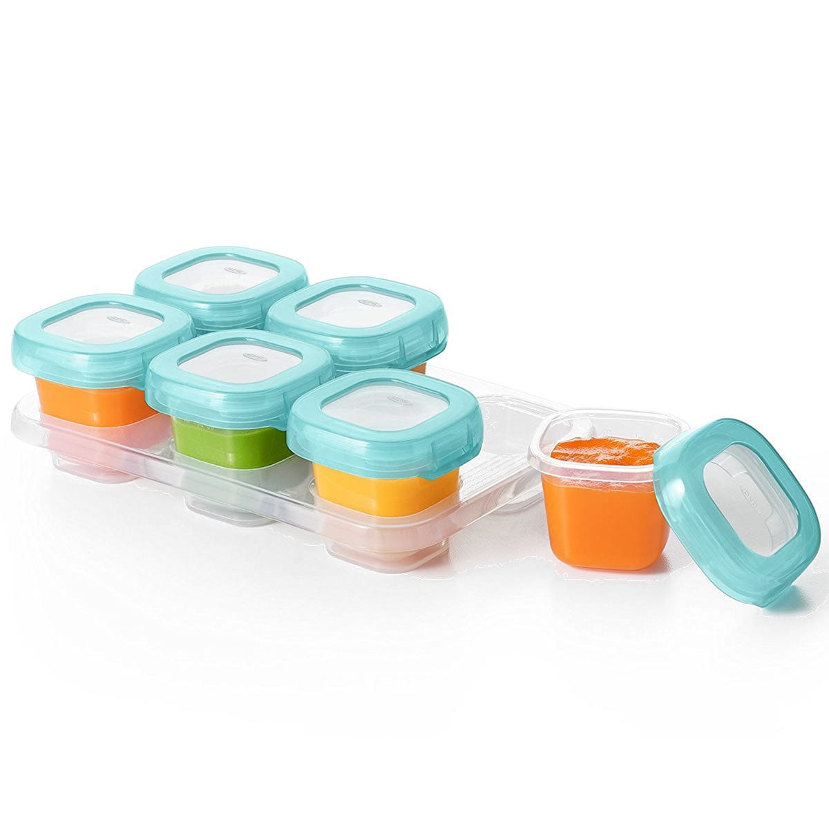 OXO Tot Baby Blocks Freezer Storage Containers, 2 oz - Aqua - 61114400