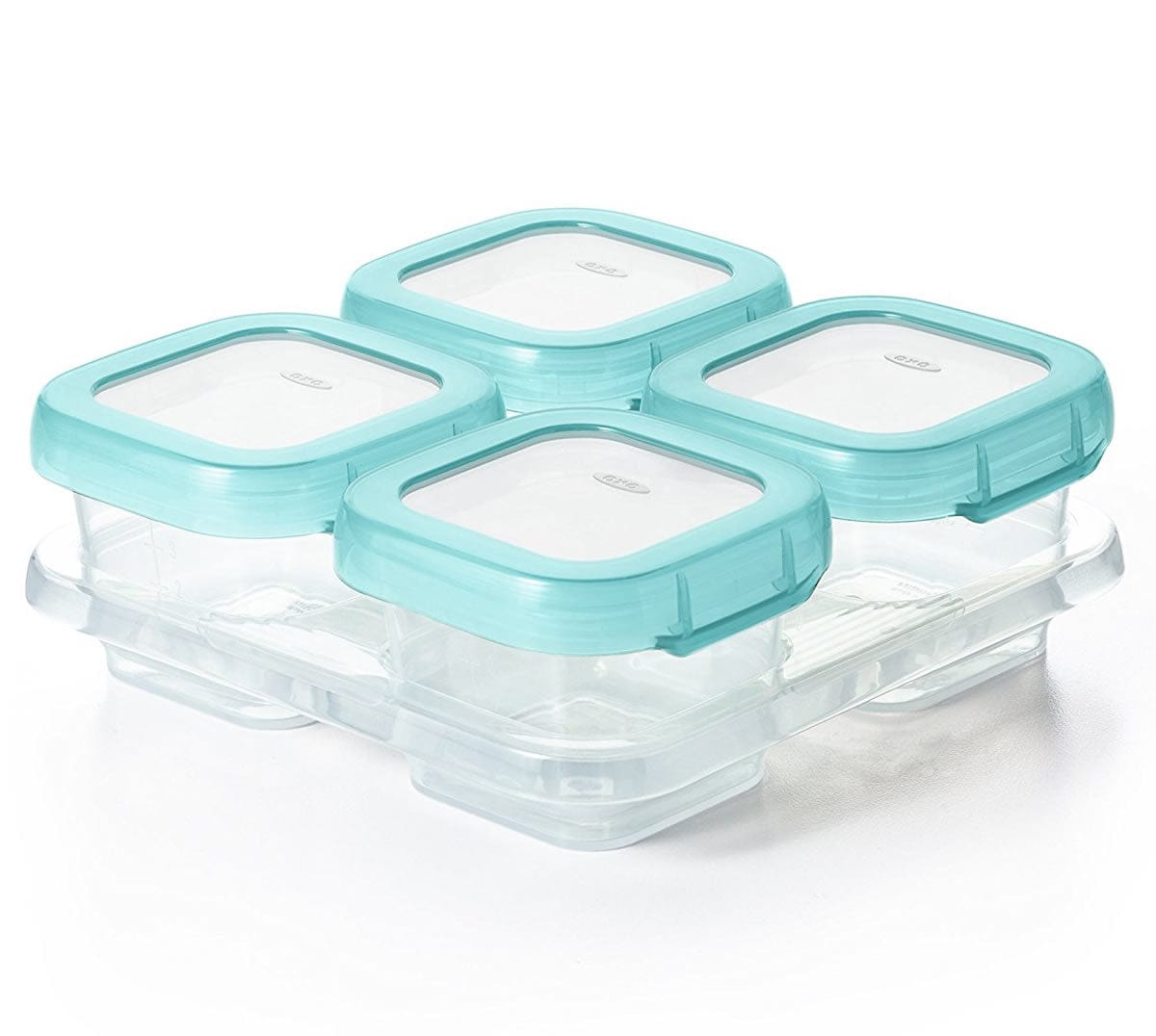 OXO Tot Baby Blocks Freezer Storage Containers, 4 oz - Aqua - 61114600