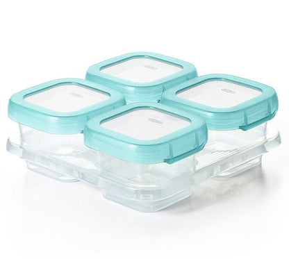 OXO Tot Baby Blocks Freezer Storage Containers, 4 oz - Aqua - 61114600