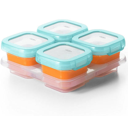 OXO Tot Baby Blocks Freezer Storage Containers, 4 oz - Aqua - 61114600