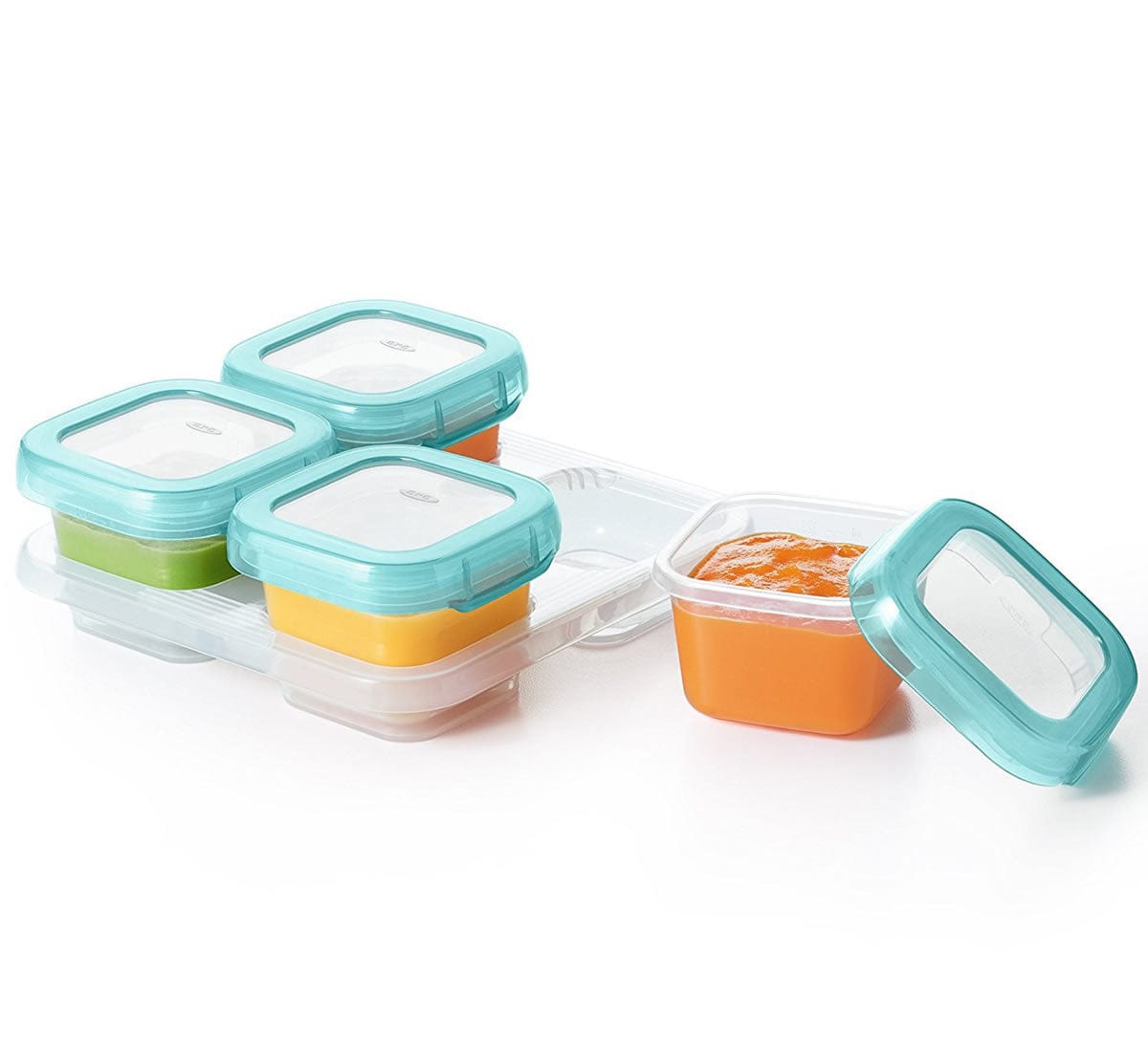 OXO Tot Baby Blocks Freezer Storage Containers, 4 oz - Aqua - 61114600