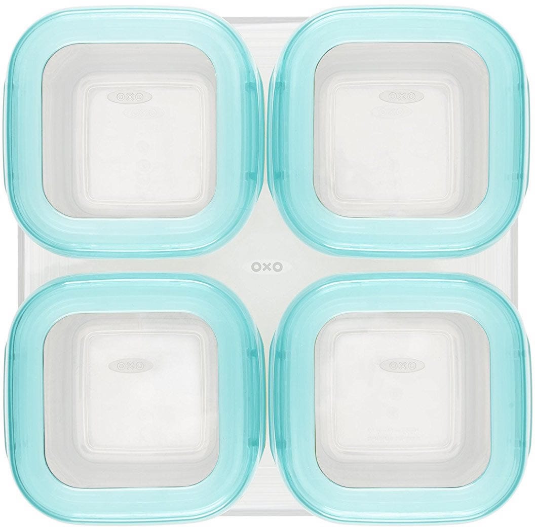 OXO Tot Baby Blocks Freezer Storage Containers, 4 oz - Aqua - 61114600