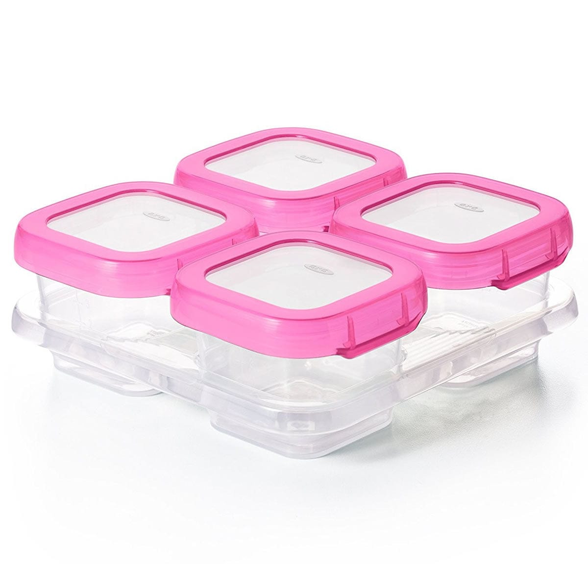 OXO Tot Baby Blocks Freezer Storage Containers, 4 oz - Pink - 61114500