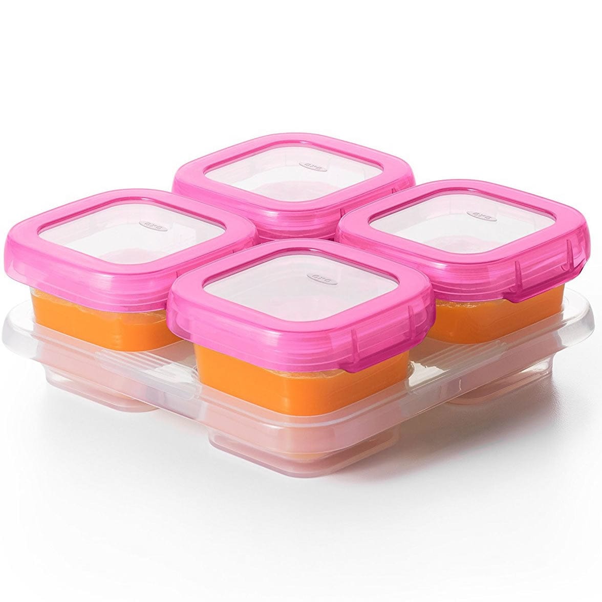 OXO Tot Baby Blocks Freezer Storage Containers, 4 oz - Pink - 61114500