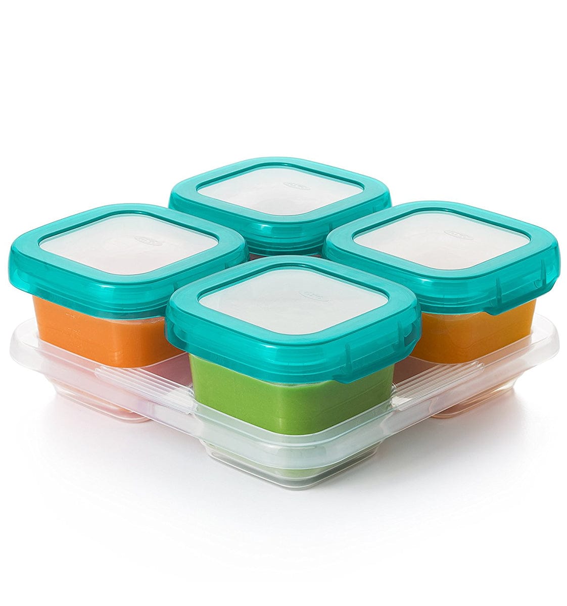 OXO Tot Baby Blocks Freezer Storage Containers, 6 Oz - Teal - 61120200