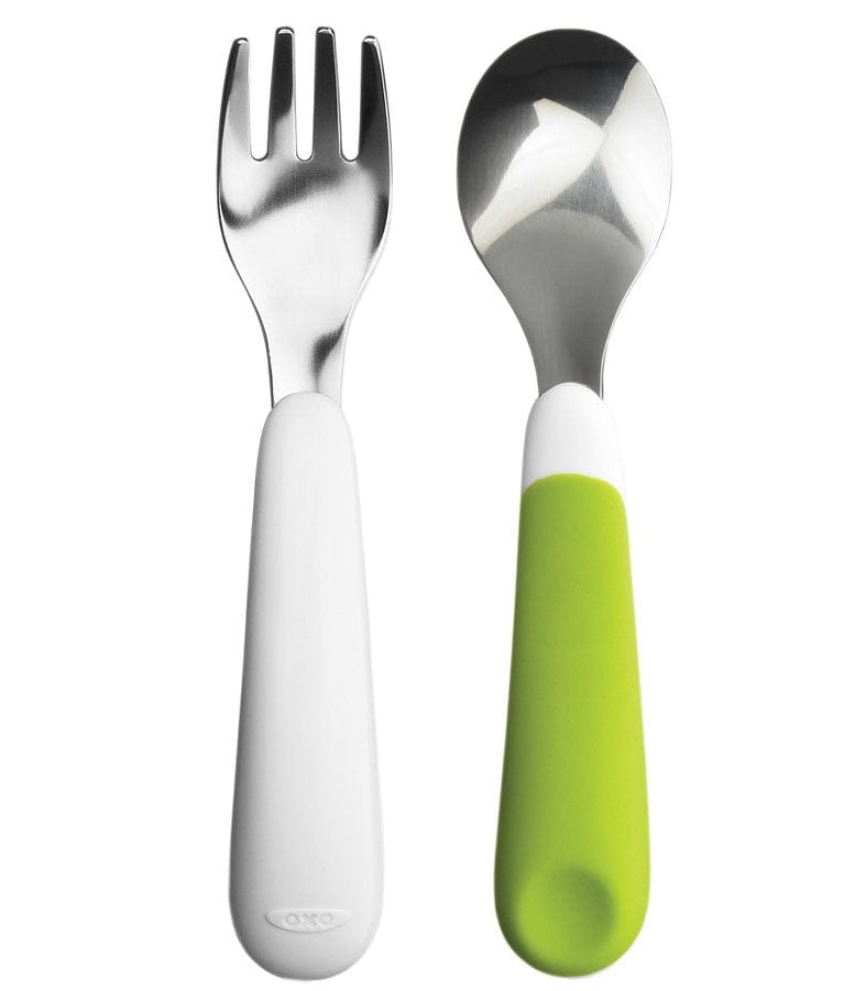OXO Tot Fork & Spoon Set - Green